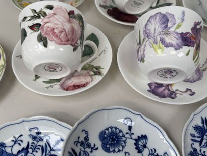 Six grandes tasses déjeuners et leurs sous-tasses...