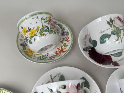 Six grandes tasses déjeuners et leurs sous-tasses...