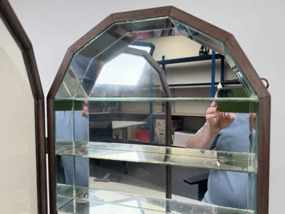 Petite vitrine murale en bois façon loupe...