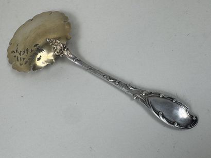 Cuillère de service à fraises en argent et...