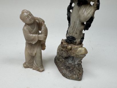 CHINE, XXe.
Personnages.
Deux sujets en pierre...