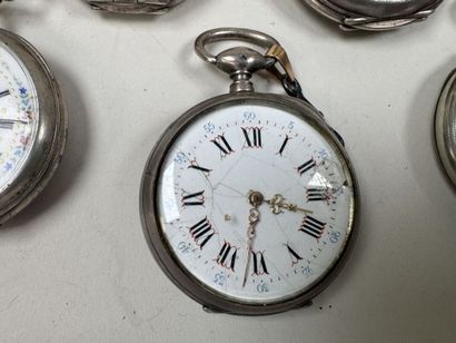 Collection de 5 montres de gousset en argent...