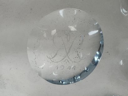 Grand vide-poche en cristal moulé, pressé...