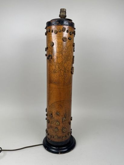 Rouleau d'impression en bois et métal pour...