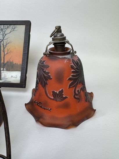 Pied de lampe en verre multicouches à décor...
