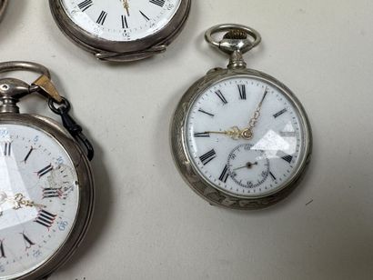 Collection de 5 montres de gousset en argent...