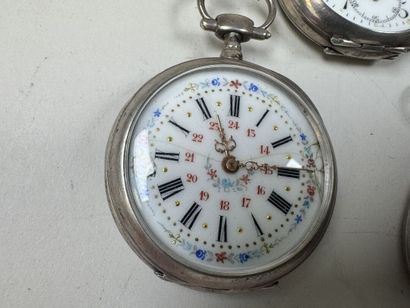 Collection de 5 montres de gousset en argent...