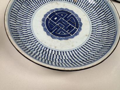ASIE, XXe.
Deux plats circulaires creux en...