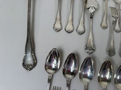 Set of 950/1000 silver tableware, Minerva...