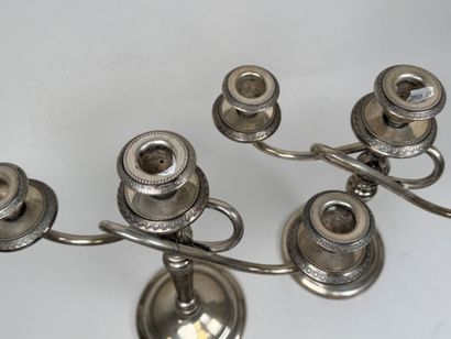 Paire de flambeaux en argent étranger 800/1000,...