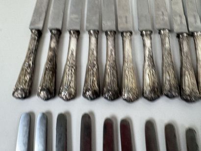 Set of 950/1000 silver tableware, Minerva...