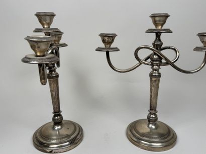 Paire de flambeaux en argent étranger 800/1000,...