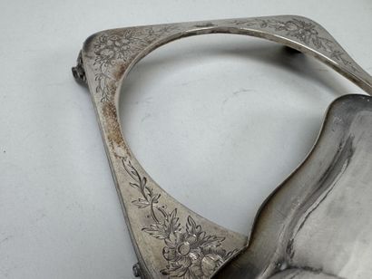 Pair of 950/1000 silver footed cups, Minerva...