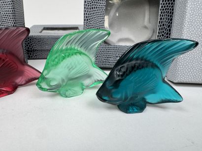 LALIQUE France.
Poissons.
Collection de 5...
