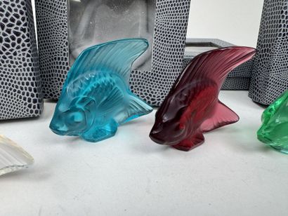 LALIQUE France.
Poissons.
Collection de 5...
