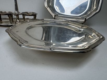 Ensemble de pièces de forme en argent 950/1000,...