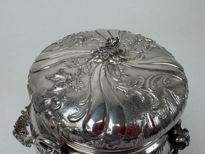 Crystal cookie jar with an engraved design...