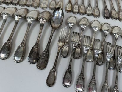 Émile PUIFORCAT (1897–1945).
Set of 950/1000...