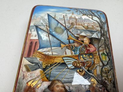 RUSSIA, Palekh School style.
Rectangular,...