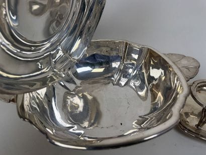 Ensemble de pièces de forme en argent 950/1000,...