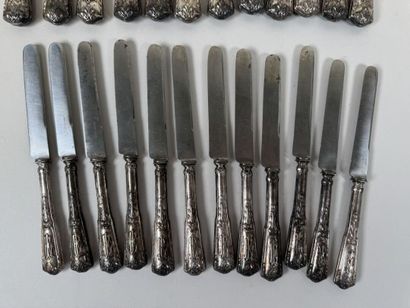 Set of 950/1000 silver tableware, Minerva...