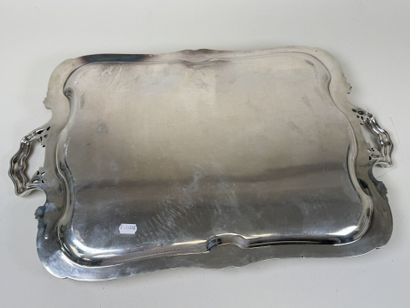 OLIER & CARON. 
Important plateau rectangulaire...