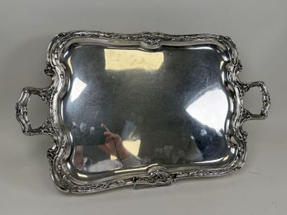 OLIER & CARON. 
Important plateau rectangulaire...