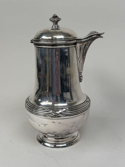 Chocolatière en argent 950/1000, poinçon...