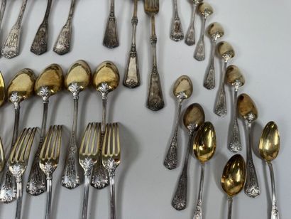 Set of 950/1000 silver tableware, Minerva...