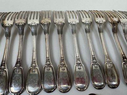 Émile PUIFORCAT (1897–1945).
Set of 950/1000...