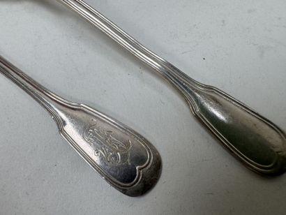 Série de 12 petites cuillères en argent 950/1000,...