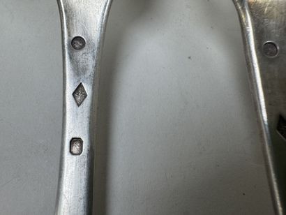 Série de 6 fourchettes en argent, poinçon...
