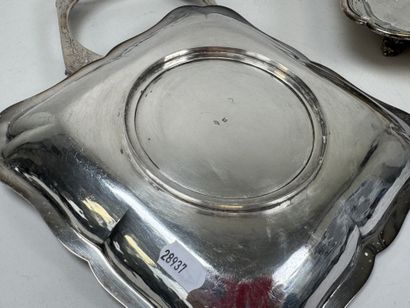 Pair of 950/1000 silver footed cups, Minerva...