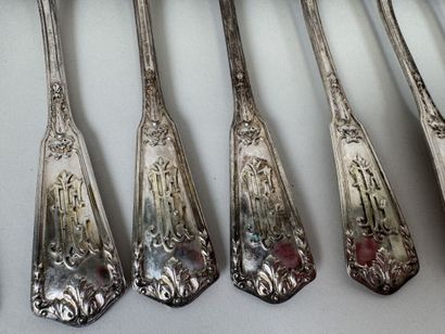 Set of 950/1000 silver tableware, Minerva...