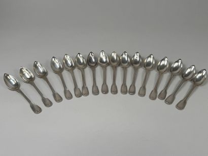16 petites cuillères en argent 950/1000,...