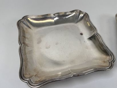 Pair of 950/1000 silver footed cups, Minerva...