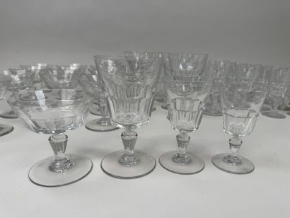 BACCARAT. 
Partie de service de verres en...