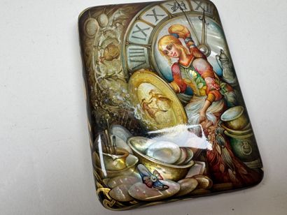 RUSSIA, Palekh School style.
Rectangular,...