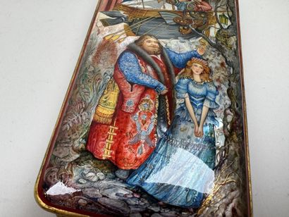 RUSSIA, Palekh School style.
Rectangular,...