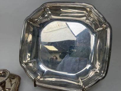 Ensemble de pièces de forme en argent 950/1000,...