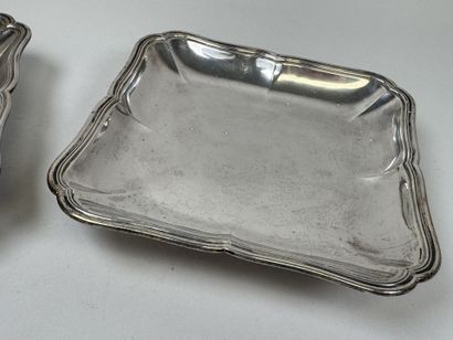 Pair of 950/1000 silver footed cups, Minerva...