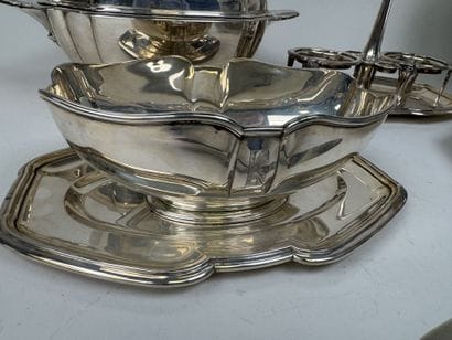 Ensemble de pièces de forme en argent 950/1000,...