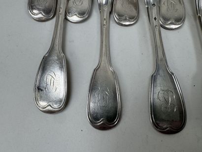 11 cuillères de table et 9 fourchettes de...