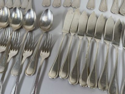 A large set of silver plated tableware, mesh...