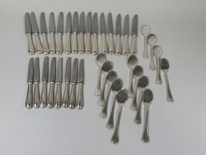 A large set of silver plated tableware, mesh...
