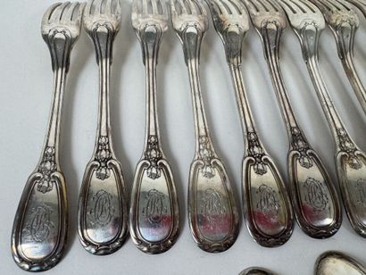 Émile PUIFORCAT (1897–1945).
Set of 950/1000...