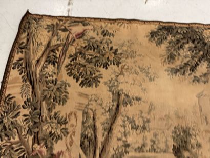 Large machine-woven tapestry depicting a...
