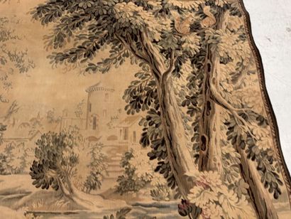 Large machine-woven tapestry depicting a...
