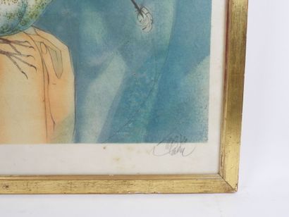 Jean-Baptiste VALADIÉ (1933).
Femme aux oiseaux.
Lithographie...