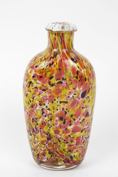 Polychrome blown-glass bottle.
20th-century...